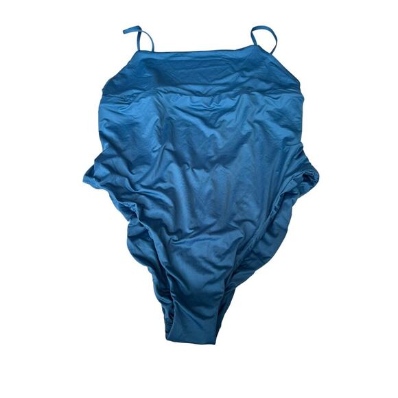 Patagonia Women's Wavy Blue Reversible Sunrise Slider One Piece Swimsuit Size XL - Picture 5 of 9